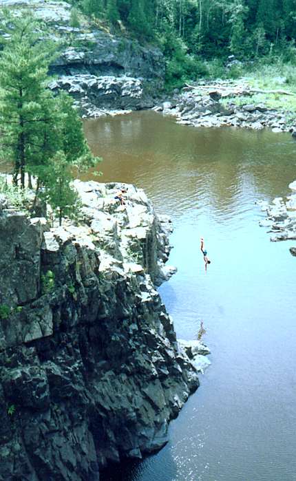 Jumping off the rocks
