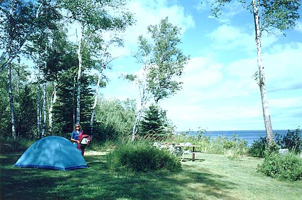Campsite at Gooseberry Falls SP