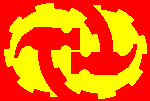 Symbol of the Labor Rights Association (LRA) (Laodongdang) - lracolsm.gif (7676 bytes) - The logo consists of 2 gearwheels and 2 hammers, symbolizing industrial labor.