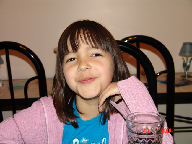 Brooke at grandma's while Mom and Mitch went to a movie.