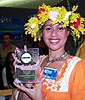 Tekeani's prize for best booth at travel show in Melbourne, AUS