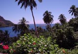 Cruise ship Windstar mooring in Opunohu Beach seen from Fare Hamara