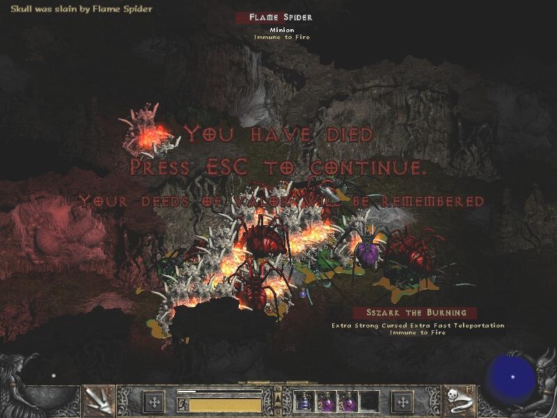 Skull was slain by Flame Spider