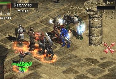 With no bolts left, Ina hides behind a wall of paladins and uses her Magic Arrow skill