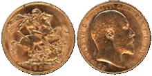 Gold 1908 Edward VII Sovereign