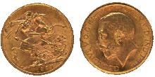 Gold 1927 George V Sovereign