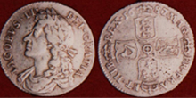 No 173 - KIng James II 1687 English Milled Coin