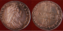 No 180 - King William III Shilling Third Bust 1697 English Milled Coin
