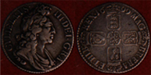 No 181 - King William III Shilling Forth Bust 1699 Flaming Hair English Milled Coin