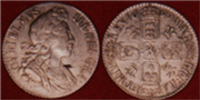No 183 - King William III Shilling Fifth Bust 1699 Plumes In Reverse Angle English Milled Coin