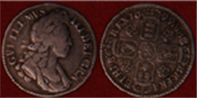 No 184 - King William III Shilling Fifth Bust 1699 Roses In Reverse Angle English Milled Coin