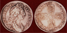 No 187 - King William III Shilling 1696 First Bust C for Chester below bust English Milled Coin