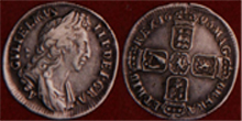 No 189 - King William III Shilling 1696 First Bust Y for York below bust English Milled Coin