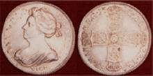 No 190 - Queen Anne Shilling 1702 First Bust Before union with Scotland Vigo below bust English Milled Coin