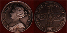 Coin No 194 - Queen Anne Shilling 1709 Edinburgh Bust E + Star below bust English Milled
