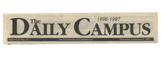 University of Connectictut Daily Campus Newspaper....Covered front page!