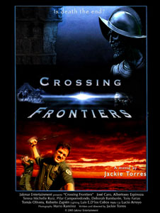 Poster of "Crossing frontiers" a film by Jackie Torres