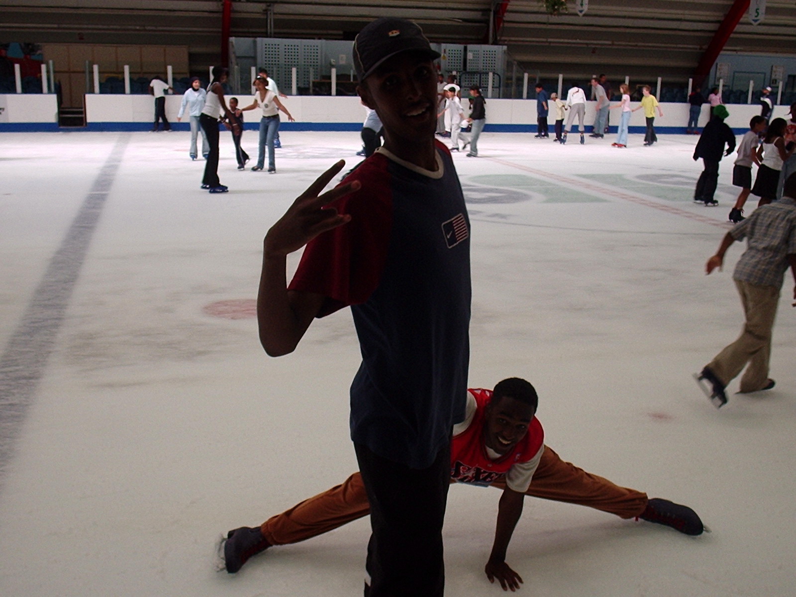 Doing the splits while skating
