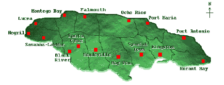 Country Map Of Jamaica