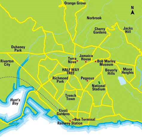 Road Map Of Kingston Jamaica Jamaica-Netlink.com: Jamaican Country & City Maps