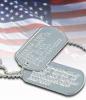 Dog Tags with American Flag Background