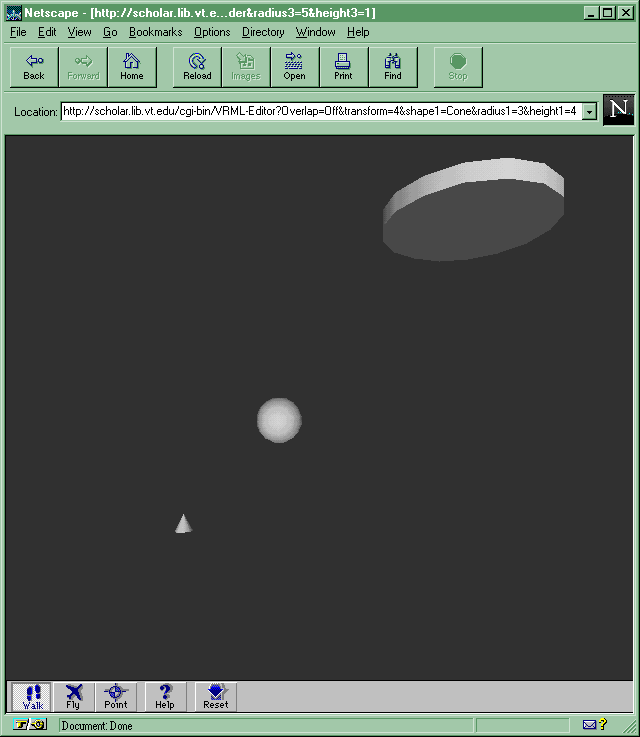 Netscape window showing
VRML output