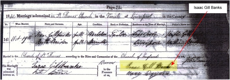Isaac's Marriage Certificate