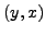 $(y, x)$