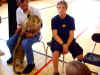 Instead of detention I have to endure this lion's painful bites and scratches...ouch!