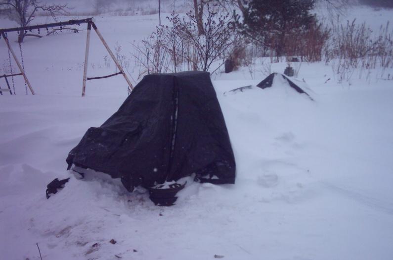 My snowmobile, THANX for the tarp Rick