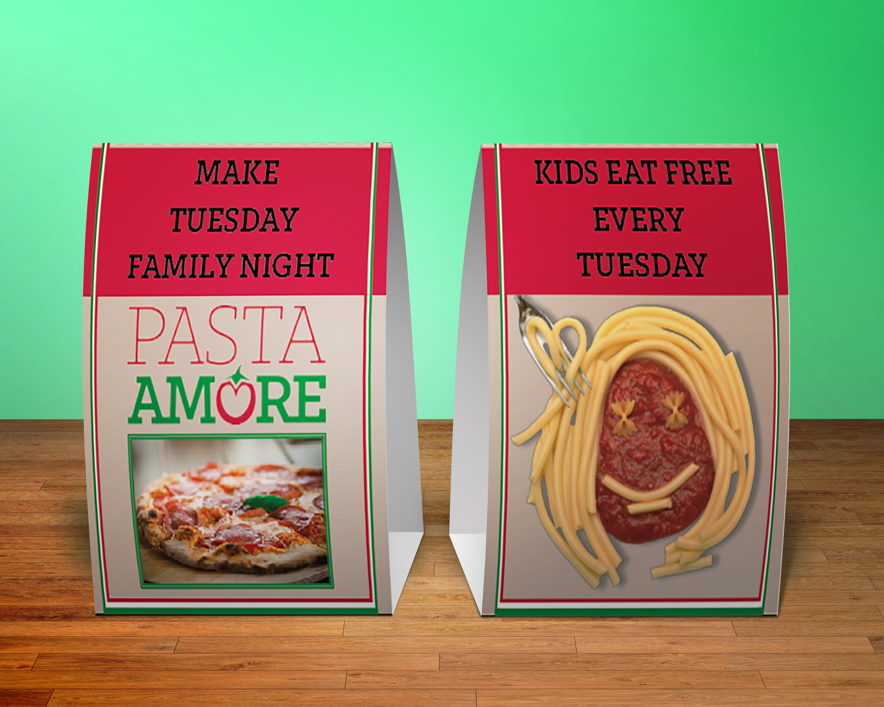 Pasta Amore Table Tent