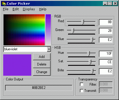 Figure 1: HTML output and hexadecimal number display
