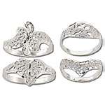 STERLING DIAMOND CUT FILIGREE RINGS