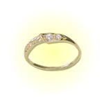 10K SOLID GOLD FLAIR 2-CZ RING