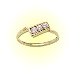 10K SOLID GOLD 3-CZ TRAY RING