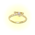 10K SOLID GOLD GEO CZ RING