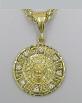 14KT GOLD OVERLAY CUBIC ZIRCONIAS LION CHARM.CARVED FROM SOLID BRASS THE SUPERB FINISH IS GUARANTEED FOR LIFETIME AGAINST TARNISHING.COMES WITH FREE CHAIN.SIZE 2"X2 " 