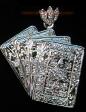 S.SILVER CARDS CHARM.PAVE SET WITH CUBIC ZIRCONIAS. SIZE 2X1 3/4