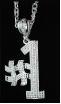 PLATINUM LOOK ICED OUT XXL #1 CHARM 6" TALL