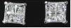 QUAD FOUR CUTS EARRINGS SET IN STERLING SILVER (PAIR)
