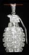 SOLID STERLING SILVER GRENADE PENDANT SET WITH CUBIC ZIRCONIA STONES.WEIGHT 27.50 GRAM