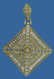 PLATINUM LOOK 3-D ICED PENDANT WITH 100+ OF ROUND & BAGUETTE STONES.SPECIAL DESIGN IN THE BACK OF THE CHARME..FREE 36"CHAIN.
