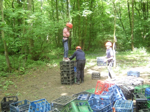 Picture of someone crate climbing