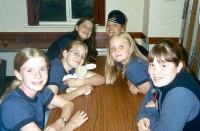 Group of girls sitting around a table