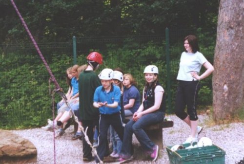 Waiting to climb