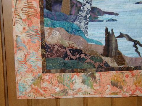 detail of hand quilting