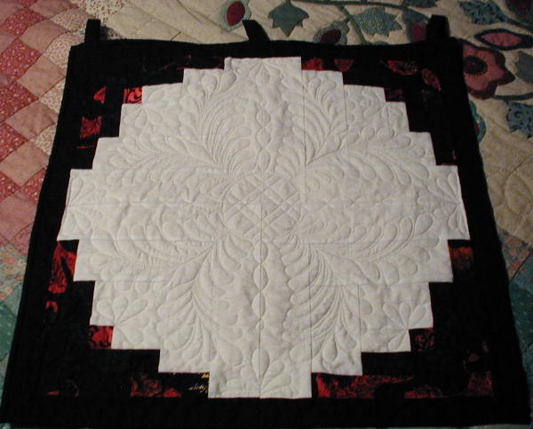 log cabin quilt before attaching handkerchief