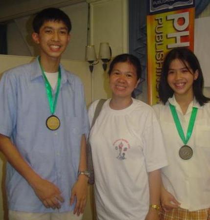 Mico - 3rd year student, Ateneo de Manila University High School, Ms. Sanet Hipolito - Treasurer, MTG Philippines, Chiara - 2nd year student, Philippine Science High School and classmate at MTG In-House Training, Bacolod City
