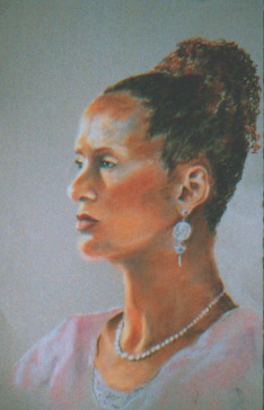 Janis has captured the striking features of this live model, while keeping the piece relatively simple