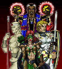 A pencil drawing of my interpretation of the characters from the Blizzard computer game, Diablo.&nbsp; Scanned in and colored on my comp.